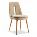Chaise en tissu beige avec pieds en bois de hêtre 45 x 45 x 85cm