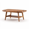 Table basse en bois avec étagère inférieure 120 x 80 x 45cm brun naturel