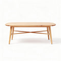 Table basse en bois de hêtre naturel ovalisée dimensions 120 x 60 x 45cm