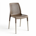 Chaise en plastique brun avec structure en métal argenté dimensions 45 x 45 x 85cm