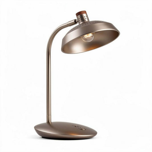 Lampe de bureau en métal finition bronze avec abat-jour orientable 30 x 20 x 50cm