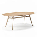 Table ovale en bois clair 150 x 80 x 75cm pour salle à manger moderne